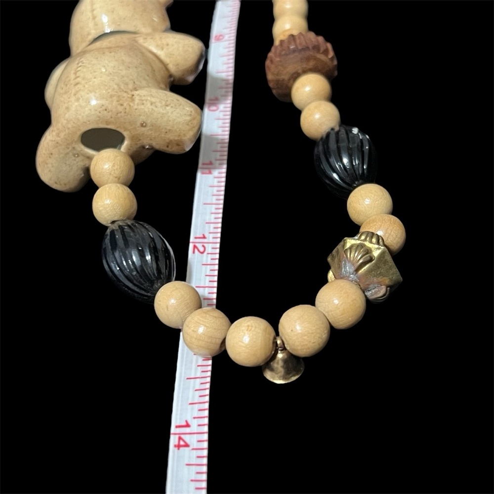 Vintage Ceramic Teddy Bear Beaded Necklace - Picture 6 of 8